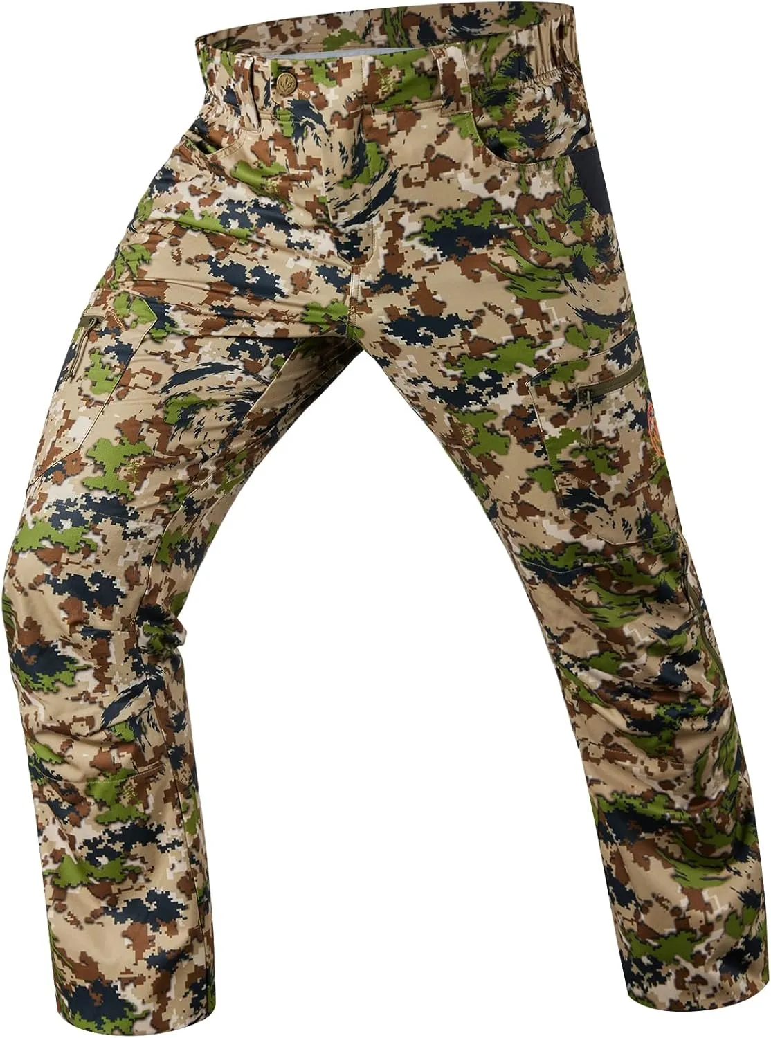 BASSDASH Mens Lightweight Hunting Pants 4-Way Stretch Breathable Water Resistant for Turkey Early Season Spring Summer