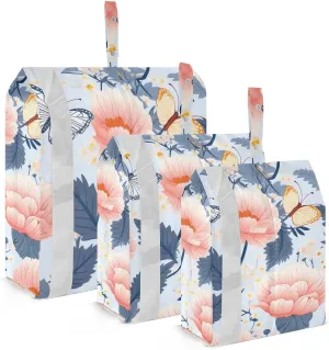 Beautiful Flower Butterfly Packing Cubes for Suitcases 3 Set Lightweight Compression Luggage Packing Organizers for Carry on Suitcase Travel Accessories Luggage Organizer Bags Set