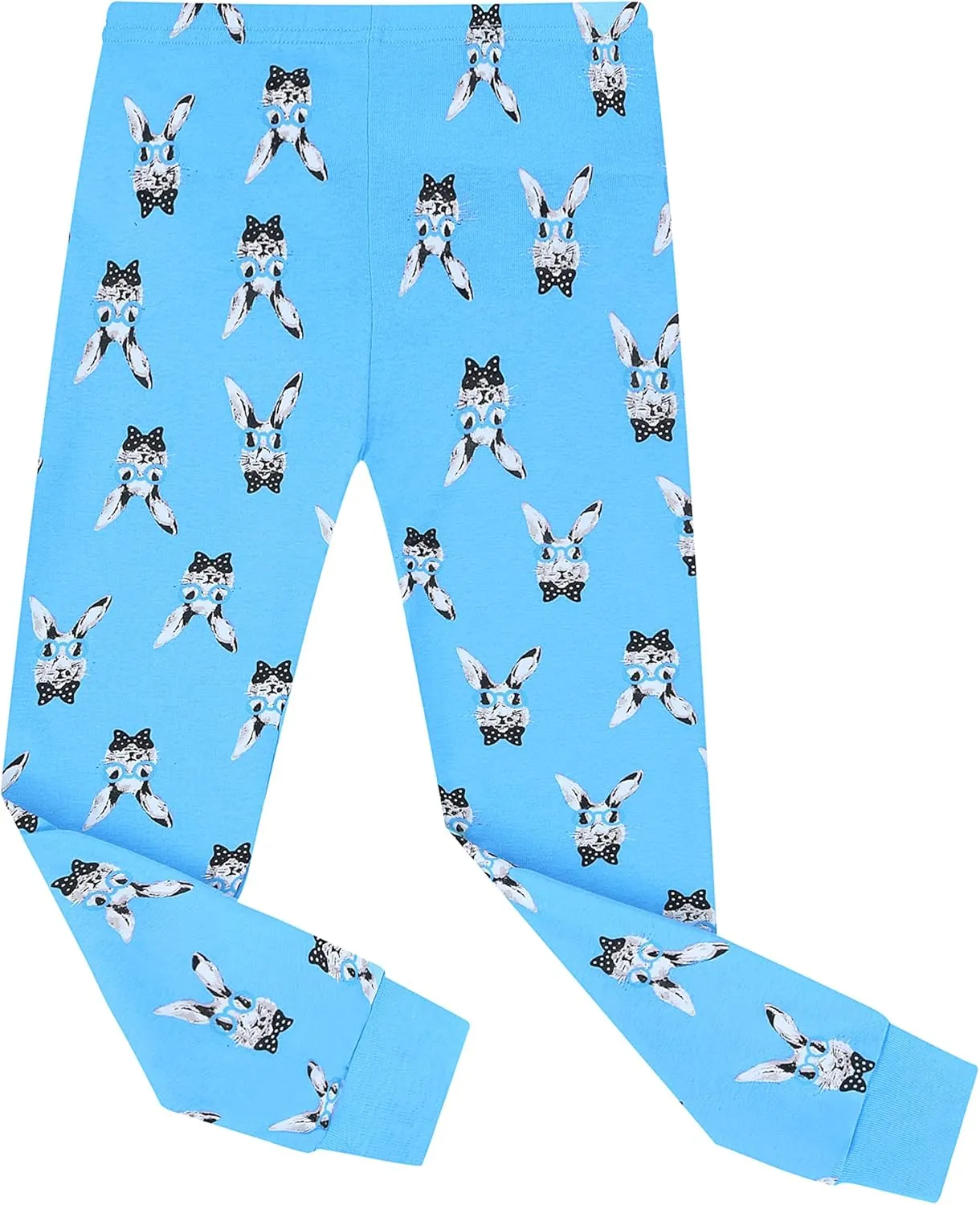 Benaive Kids Easter Pajamas Boys Girls Bunny Easter Pjs Long Sleeves Set 100% Cotton Novelty Children Sleepwear 2 Pieces