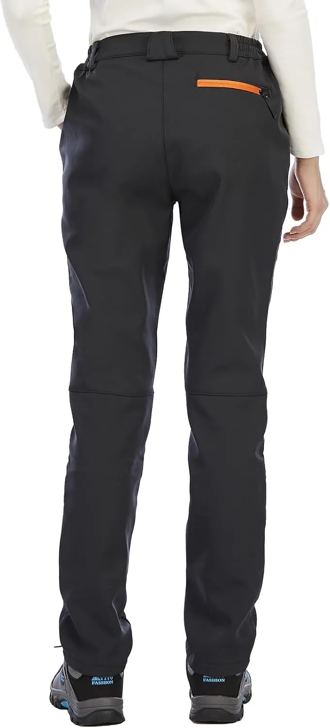 BenBoy Women's Outdoor Waterproof Windproof Fleece Slim Cargo Snow Ski Hiking Pants