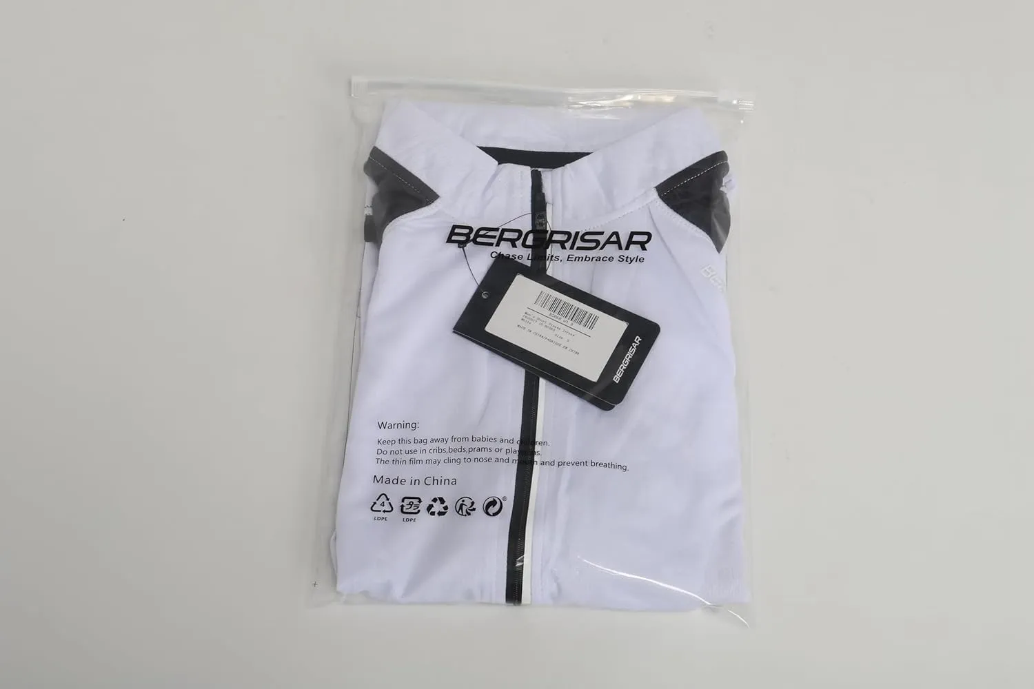 BERGRISAR Men's Half Zipper Cycling Jersey Short Sleeves Bike Bicycle Shirts with Zipper Pocket Quick-Dry Breathable BG060