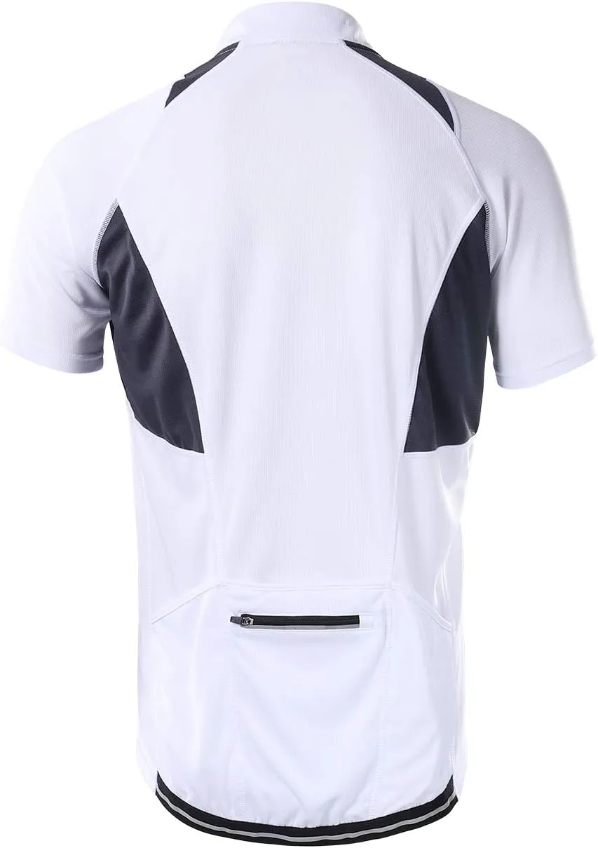 BERGRISAR Men's Half Zipper Cycling Jersey Short Sleeves Bike Bicycle Shirts with Zipper Pocket Quick-Dry Breathable BG060