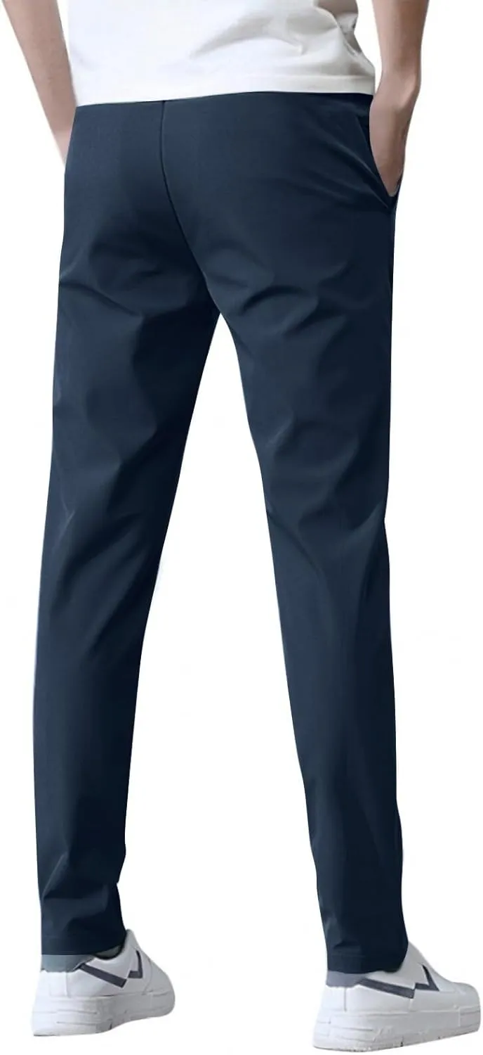 Bevawear Glide Pants Mens Breathable Quick Dry Athletic Pants Stretch Active Drawstring Elastic Waist Hiking Outfits