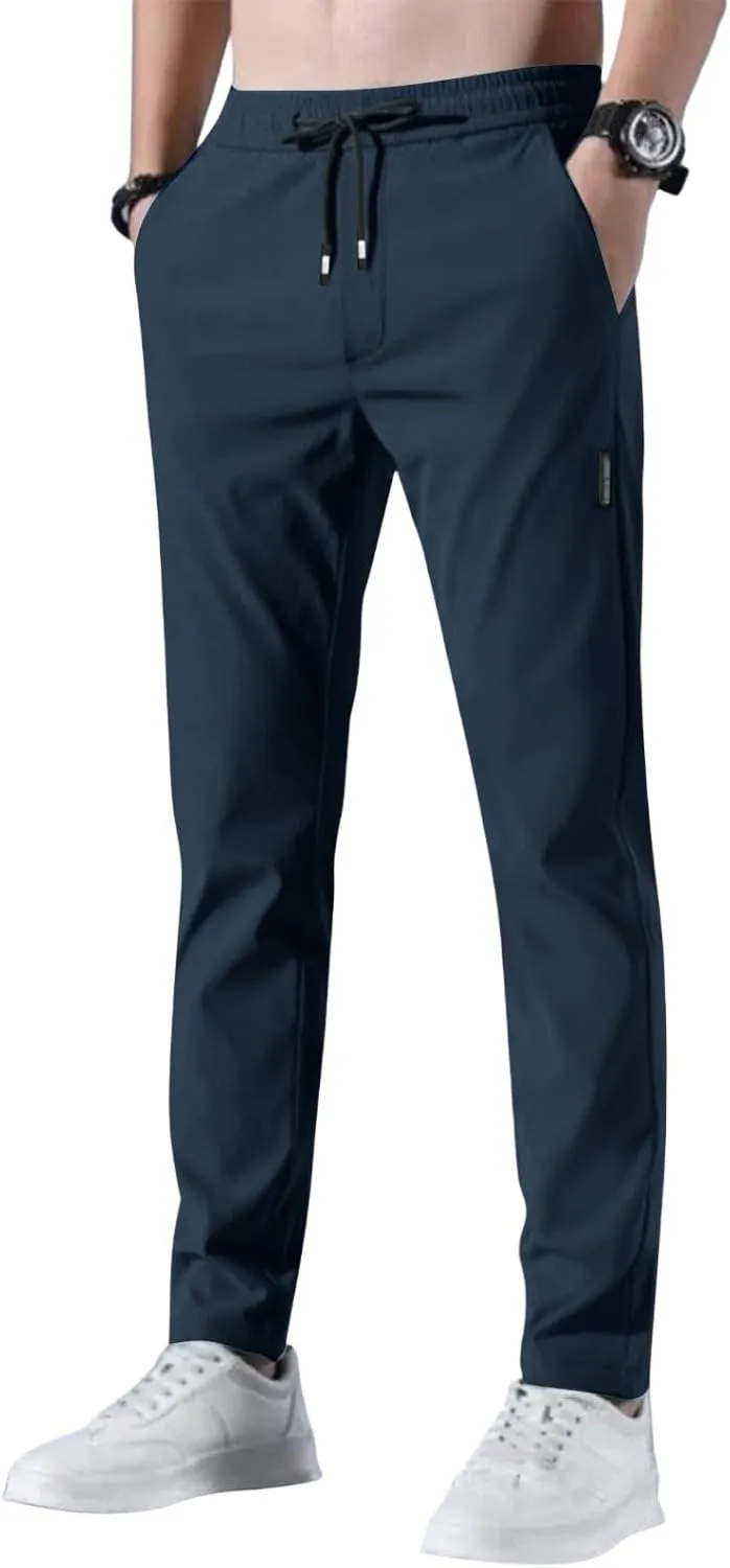 Bevawear Glide Pants Mens Breathable Quick Dry Athletic Pants Stretch Active Drawstring Elastic Waist Hiking Outfits