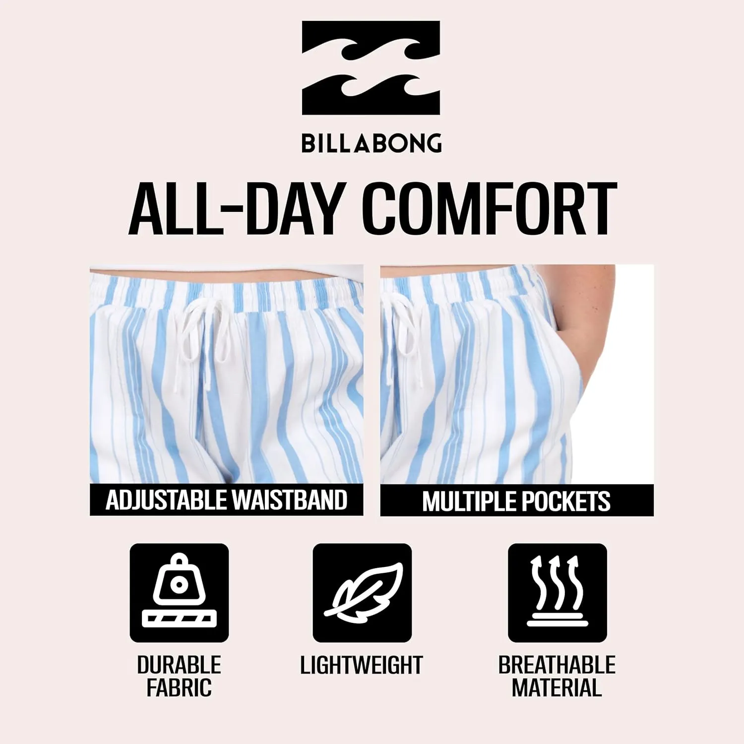 Billabong Plus Size Beach Pants - Womens Loose Fit High Waisted Summer Pants