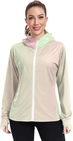 Black Red Gradient Womens Sun Protection Shirts UPF 50  Sun Protection Hoodie Jacket Women's Hoodie Zip Front Rash Guard