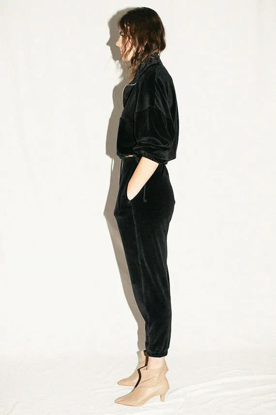 Black Velour Diana Sweatshirt