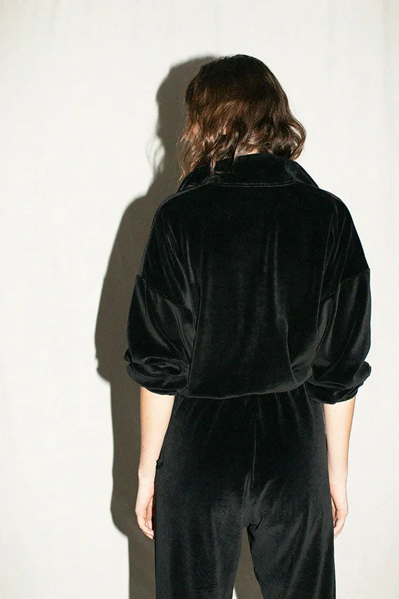 Black Velour Diana Sweatshirt