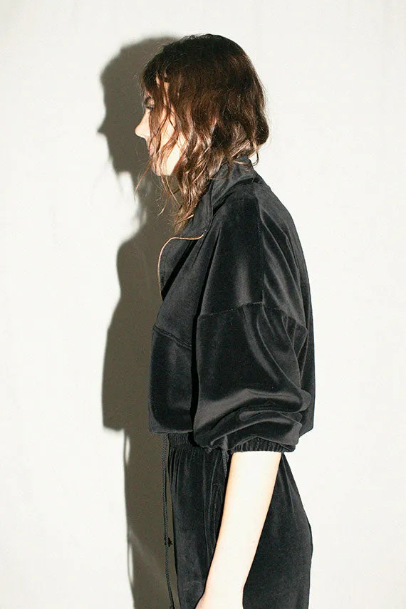 Black Velour Diana Sweatshirt