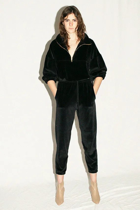 Black Velour Diana Sweatshirt