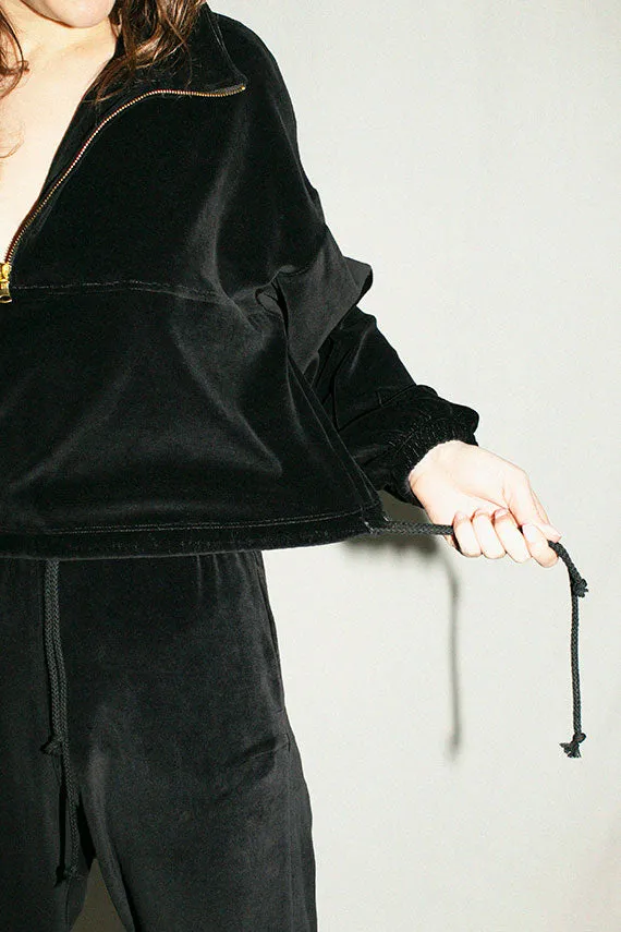 Black Velour Diana Sweatshirt