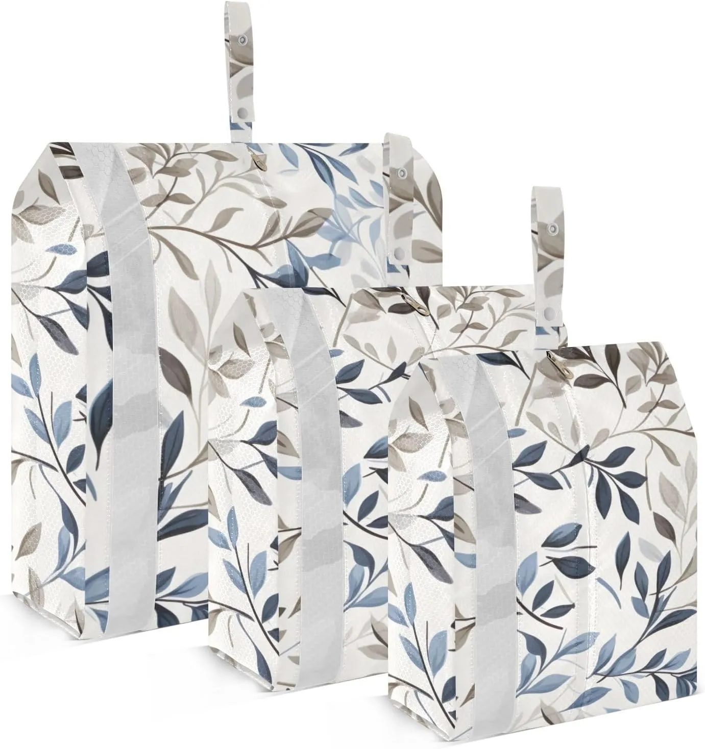 Blue Branches Leaves Packing Cubes for Suitcases 3 Set Lightweight Compression Luggage Packing Organizers for Carry on Suitcase Travel Accessories Luggage Organizer Bags Set
