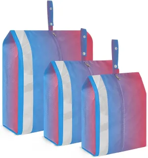 Blue Red Gradient Packing Cubes for Suitcases 3 Set Compression Lightweight Luggage Packing Organizers for Carry on Suitcase Travel Accessories Luggage Organizer Bags Set