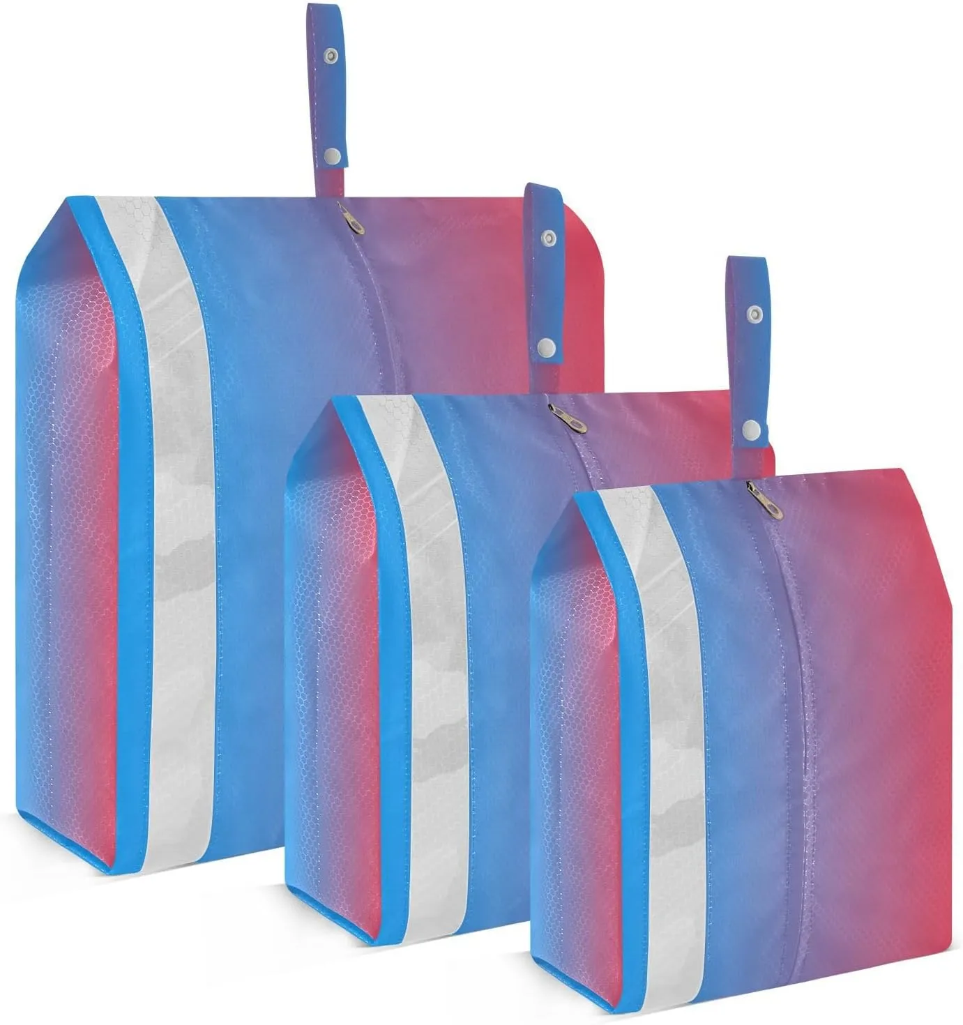 Blue Red Gradient Packing Cubes for Suitcases 3 Set Compression Lightweight Luggage Packing Organizers for Carry on Suitcase Travel Accessories Luggage Organizer Bags Set