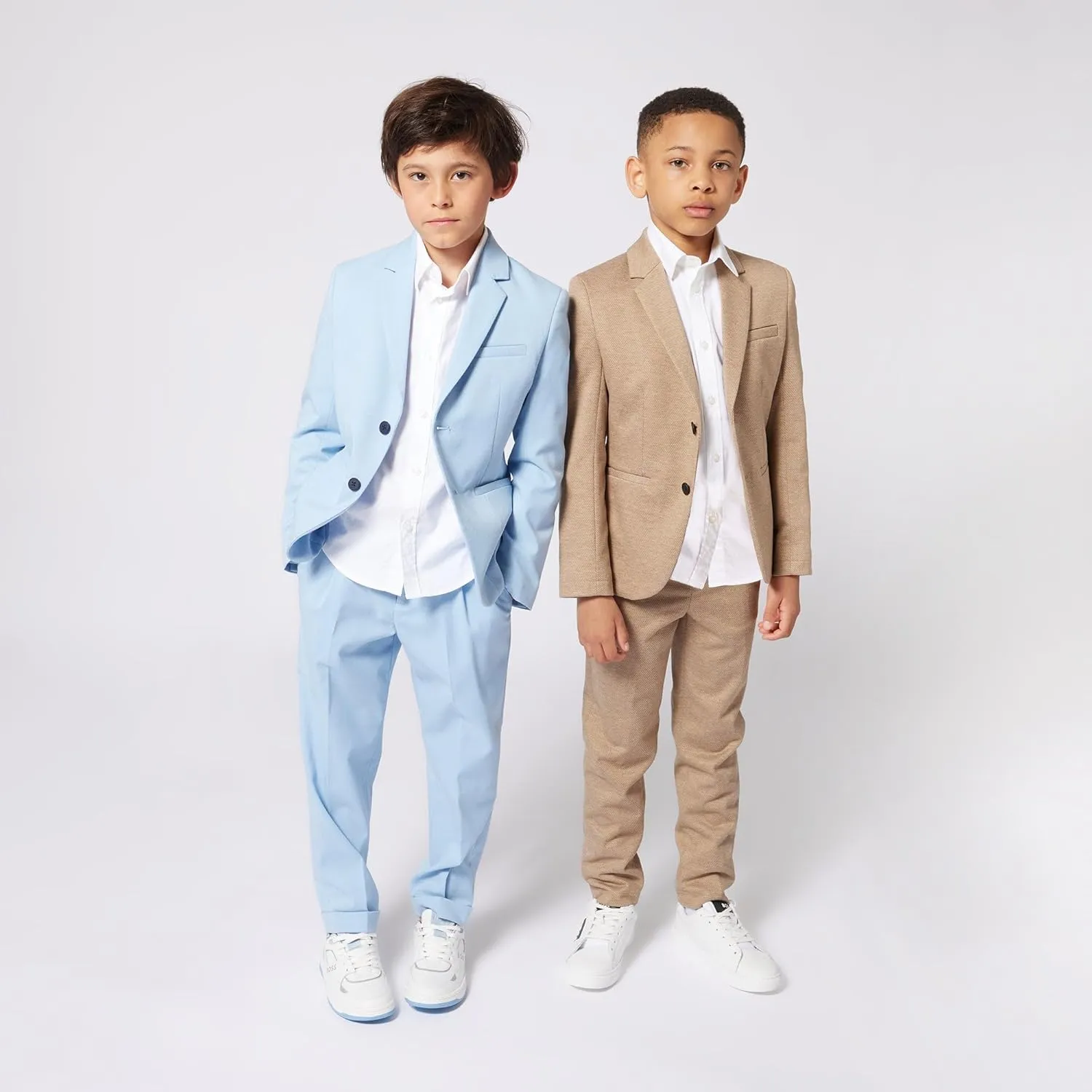 BOSS Boys Short Sleeve Knit Polo Shirt, Soft and Breathable, School Uniform with Striped Collar