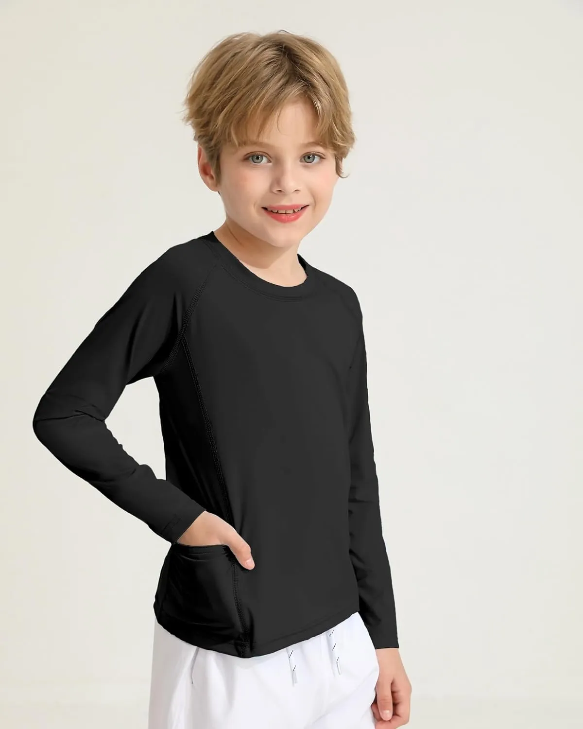 Boys Rash Guard Shirts UPF 50  Long Sleeve Girls UV Sun Protection Athletic Rash Guard Rashguard Swim Shirt