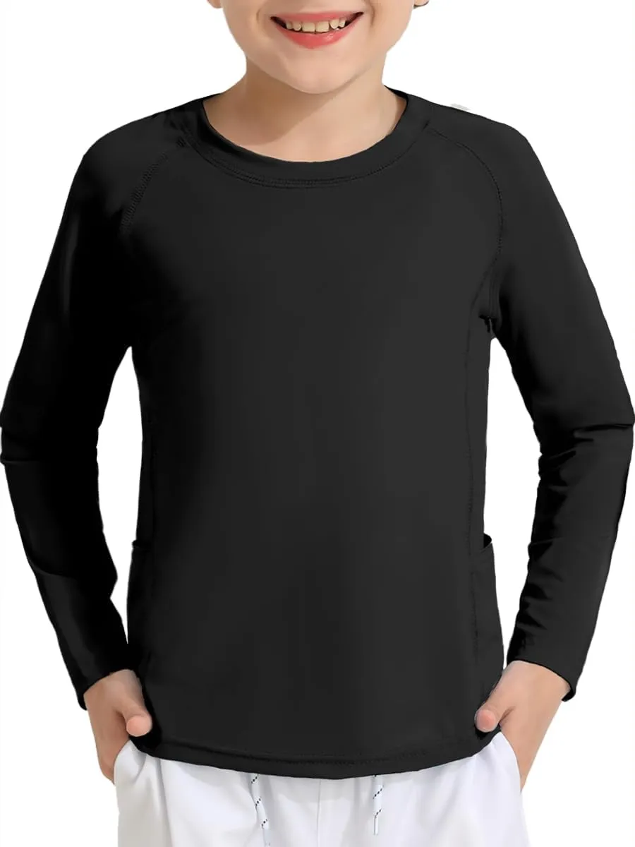 Boys Rash Guard Shirts UPF 50  Long Sleeve Girls UV Sun Protection Athletic Rash Guard Rashguard Swim Shirt