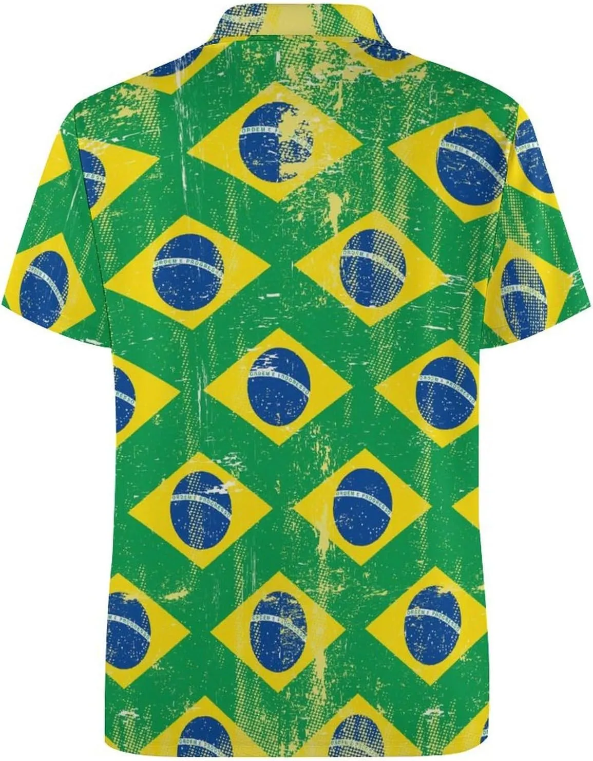 Brazilian Flag Slim Fit Men's Short Sleeve Polo Shirts Quick-Dry Breathable Golf T-Shirt Tops