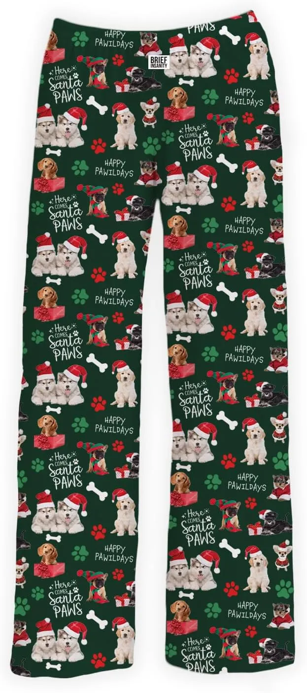 BRIEF INSANITY Holiday & Christmas Themed Pajama Pants Adult Unisex Lounge Wear - Soft & Silky Comfortable Lightweight Pants