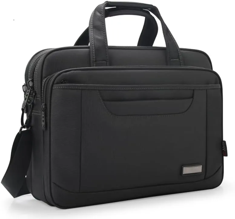 Briefcases for Men Canvas Tote Bag 15.6 Inches Laptop Case Large Shoulder Work Bags Office Messenger Portfolio Waterproof
