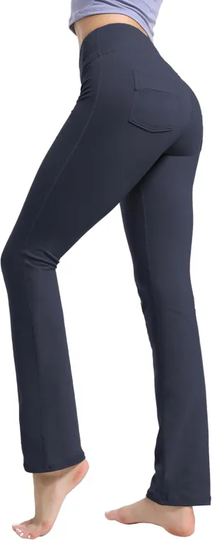 BUBBLELIME 29"/31"/33"/35"/37" Women's High Waist Straight Leg Yoga Pants Tummy Control Workout Pants with Pockets