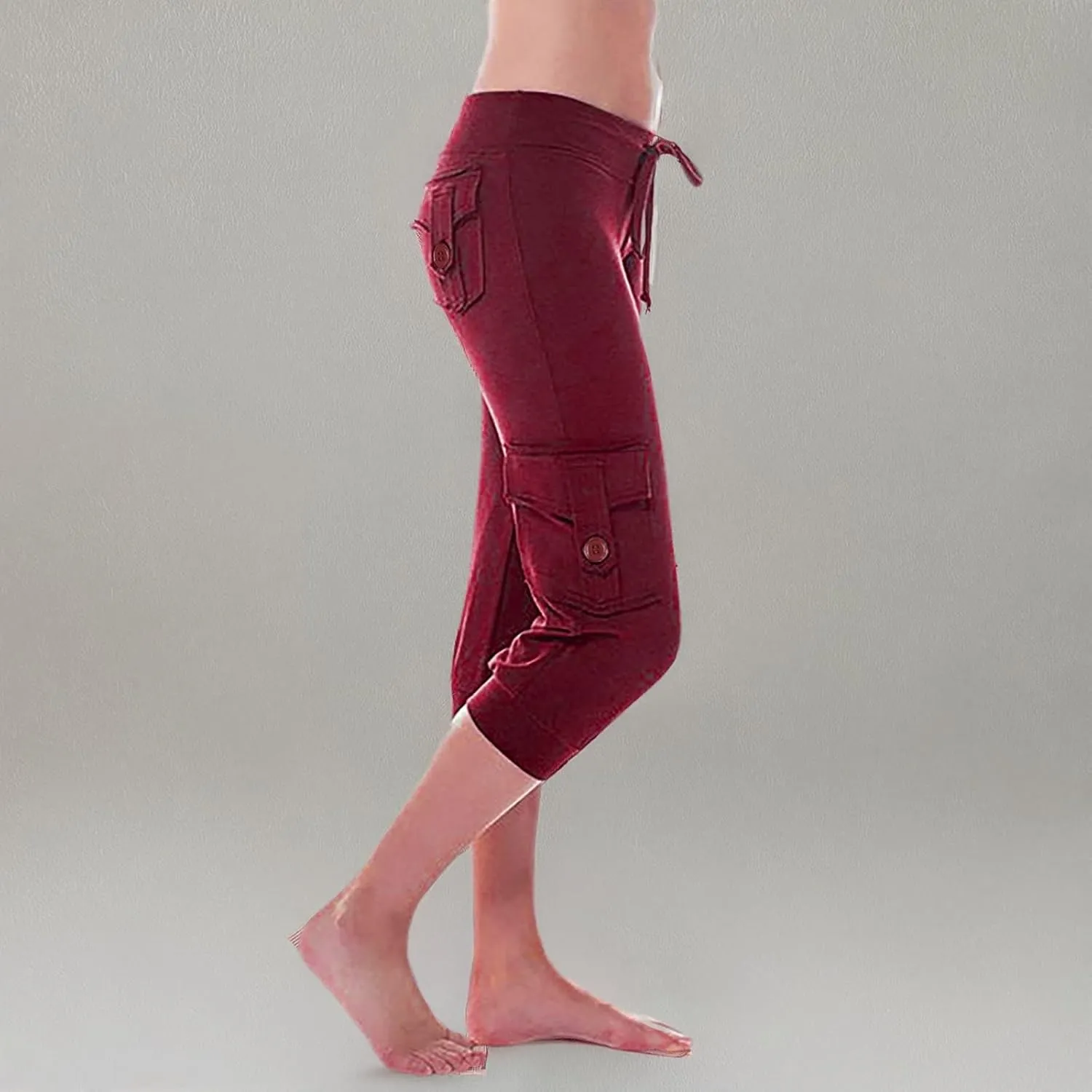 Capri Pants for Women 2024 Summer Casual Capri Leggings Lightweight High Wasit Stretch Cropped Trousers with Pockets