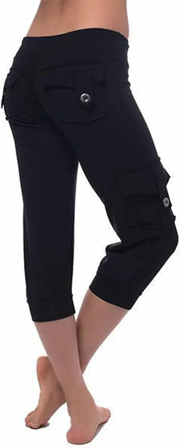 Capri Pants for Women 2024 Summer Casual Capri Leggings Lightweight High Wasit Stretch Cropped Trousers with Pockets