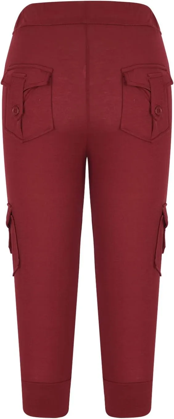 Capri Pants for Women 2024 Summer Casual Capri Leggings Lightweight High Wasit Stretch Cropped Trousers with Pockets