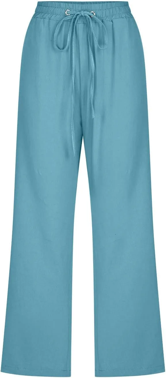 Capri Pants for Women 2024 Summer Casual Capri Leggings Lightweight High Wasit Stretch Cropped Trousers with Pockets