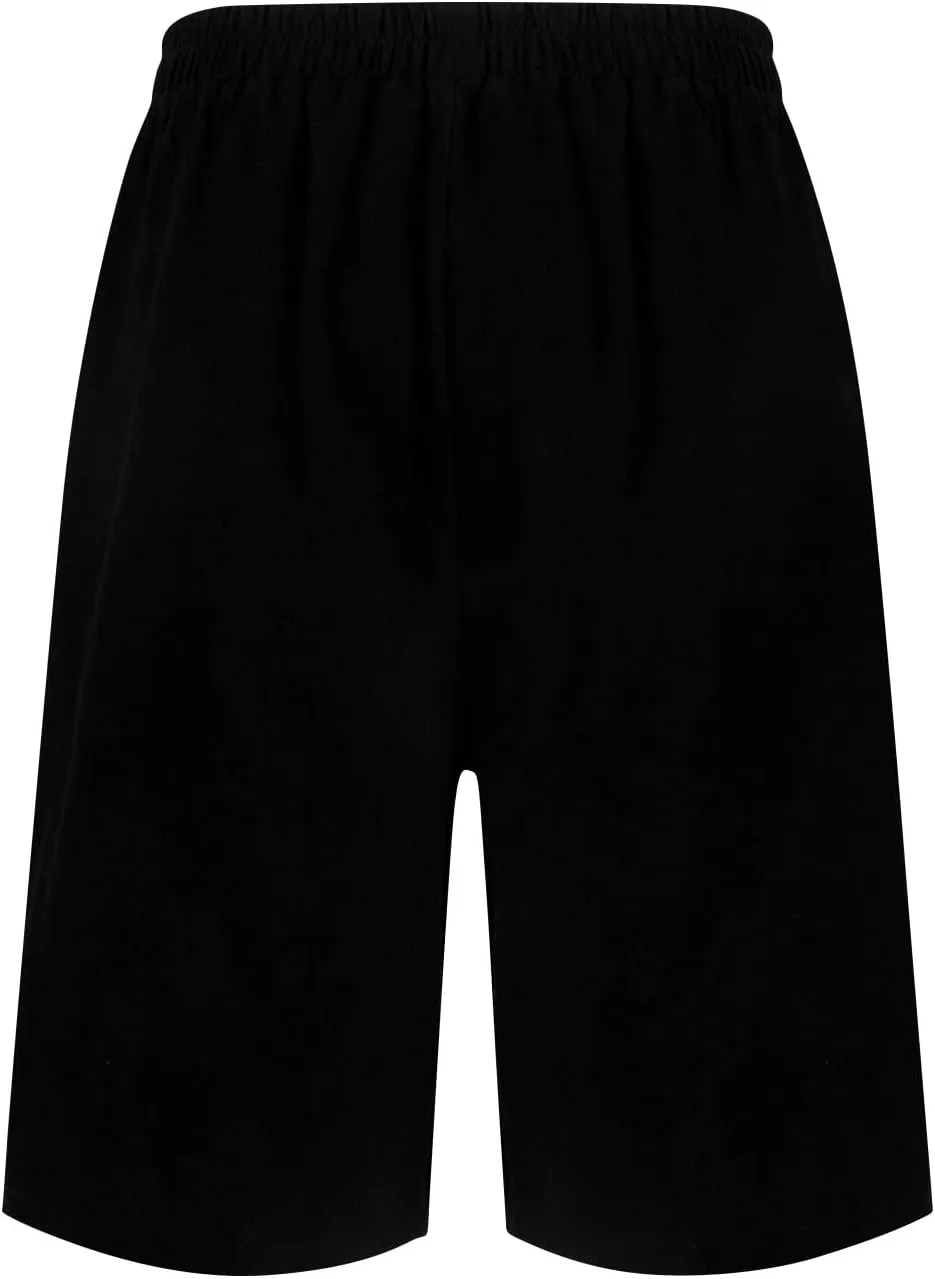 Capri Pants for Women Summer Cotton Linen Capris Wide Leg Cropped Trouser Drawstring Elastic High Waist Pants