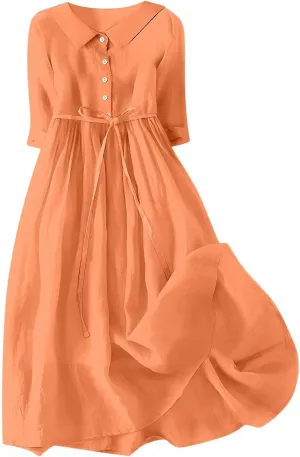 Ceboyel Women 2024 Floral Casual Summer Dresses Boho Cottagecore Dress Linen Long Maxi Dresses Trendy Beach Vacation Clothes