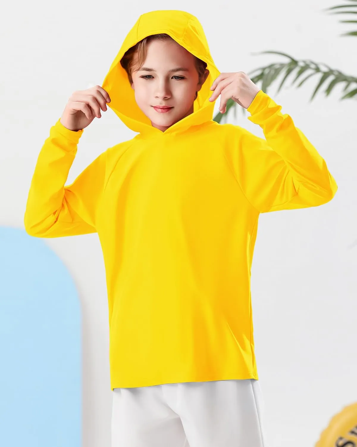 Century Star Long Sleeve Rash Guard Swim Shirts for Boys Toddler Kids UV Protection Fishing Hoodie with Thumb Hole
