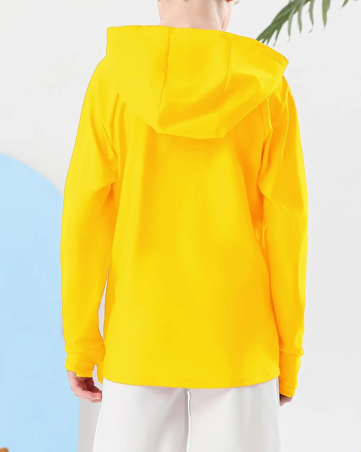 Century Star Long Sleeve Rash Guard Swim Shirts for Boys Toddler Kids UV Protection Fishing Hoodie with Thumb Hole