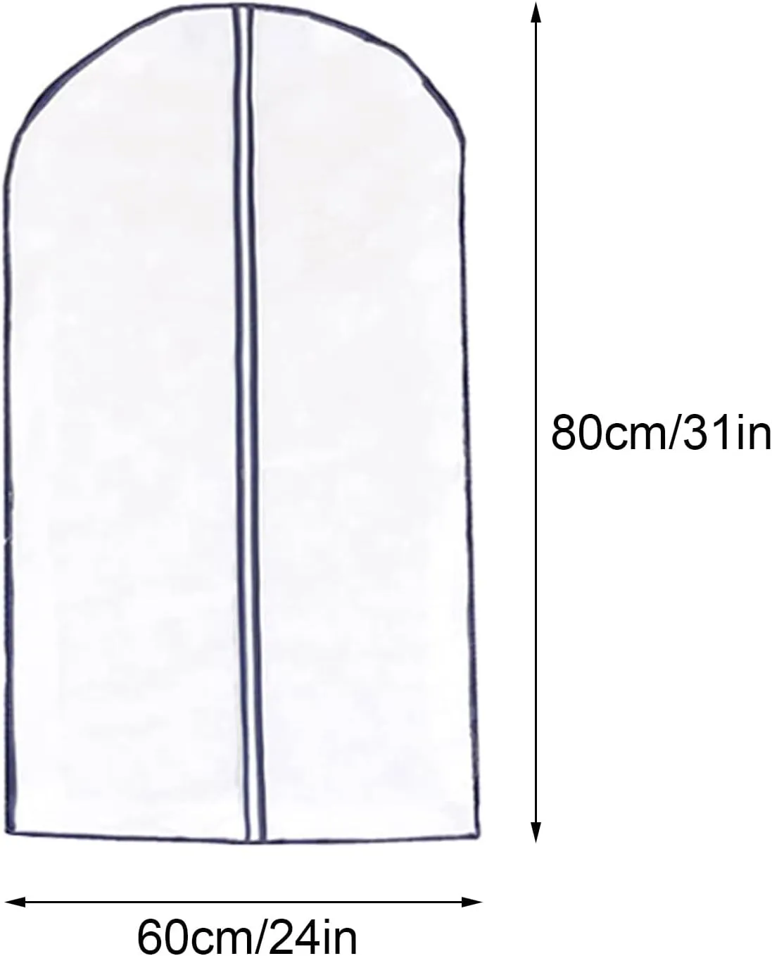 Clothes Cover, Hanging Garment Bag, Made of Non-woven Fabric with Zipper Design, Suitable for Wardrobe Storage(60x80cm x31in)