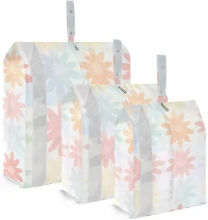 Colorful Plaid Flora Packing Cubes for Suitcases 3 Set Compression Lightweight Luggage Packing Organizers for Carry on Suitcase Travel Essentials Luggage Organizer Bags Set