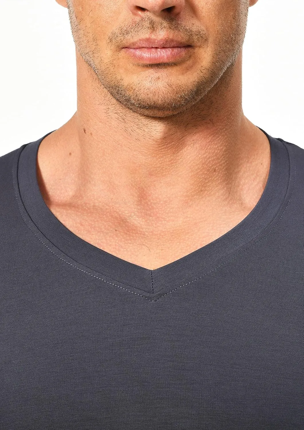 Comfneat Men's Undershirts Viscose V-Neck Cool Feeling T-Shirt 3-Pack