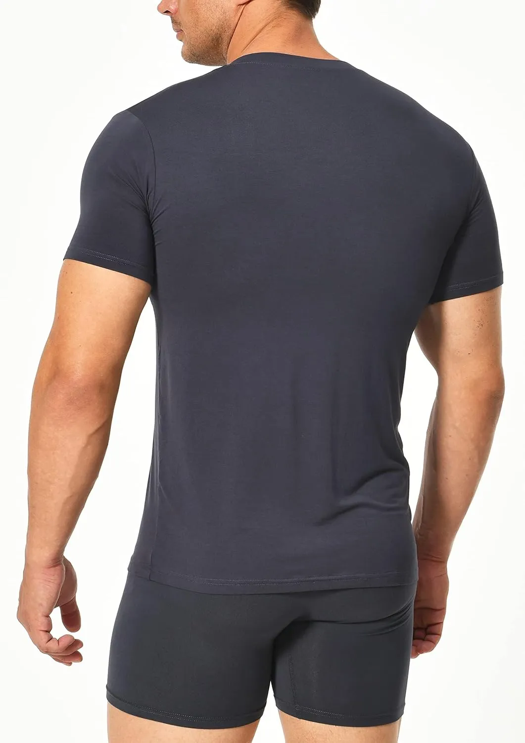 Comfneat Men's Undershirts Viscose V-Neck Cool Feeling T-Shirt 3-Pack