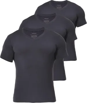Comfneat Men's Undershirts Viscose V-Neck Cool Feeling T-Shirt 3-Pack