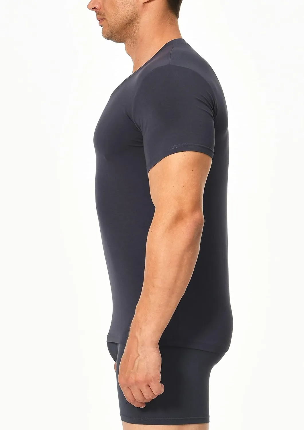 Comfneat Men's Undershirts Viscose V-Neck Cool Feeling T-Shirt 3-Pack