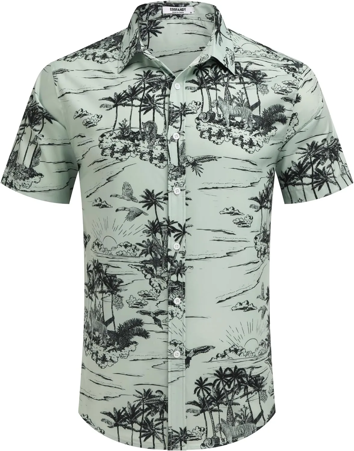 COOFANDY Mens Hawaiian Shirts Short Sleeve Button Down Aloha Shirt Casual Beach Clothes