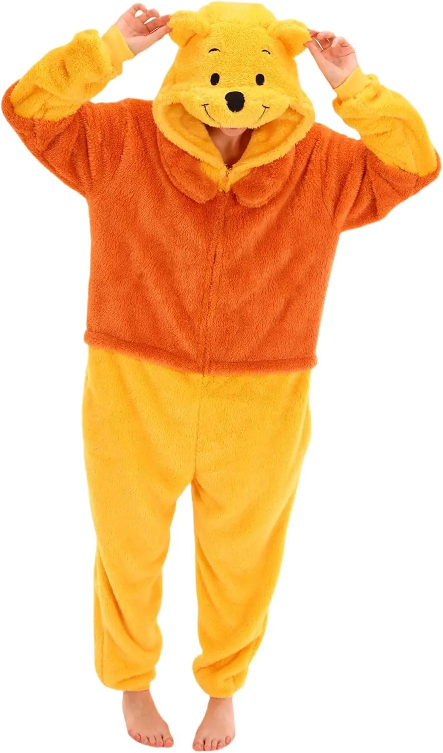 COSUSKET Fitted Unisex Adult Onesie Pajamas, Halloween Sherpa Cosplay One Piece Costume Suit for Womens Mens Gifts