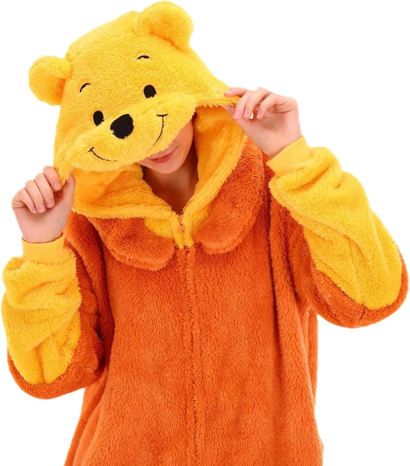 COSUSKET Fitted Unisex Adult Onesie Pajamas, Halloween Sherpa Cosplay One Piece Costume Suit for Womens Mens Gifts