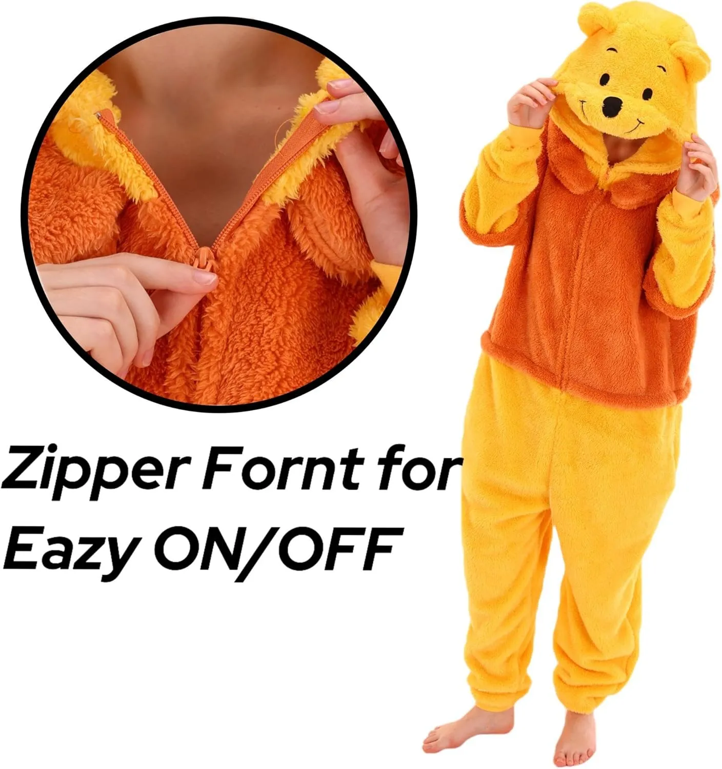 COSUSKET Fitted Unisex Adult Onesie Pajamas, Halloween Sherpa Cosplay One Piece Costume Suit for Womens Mens Gifts