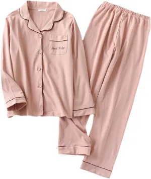 Cotton Pajamas for women Set Long Sleeve Shirts Pants Sets 2 Piece Pj Set Sleepwear Loungewear Lounge Sets