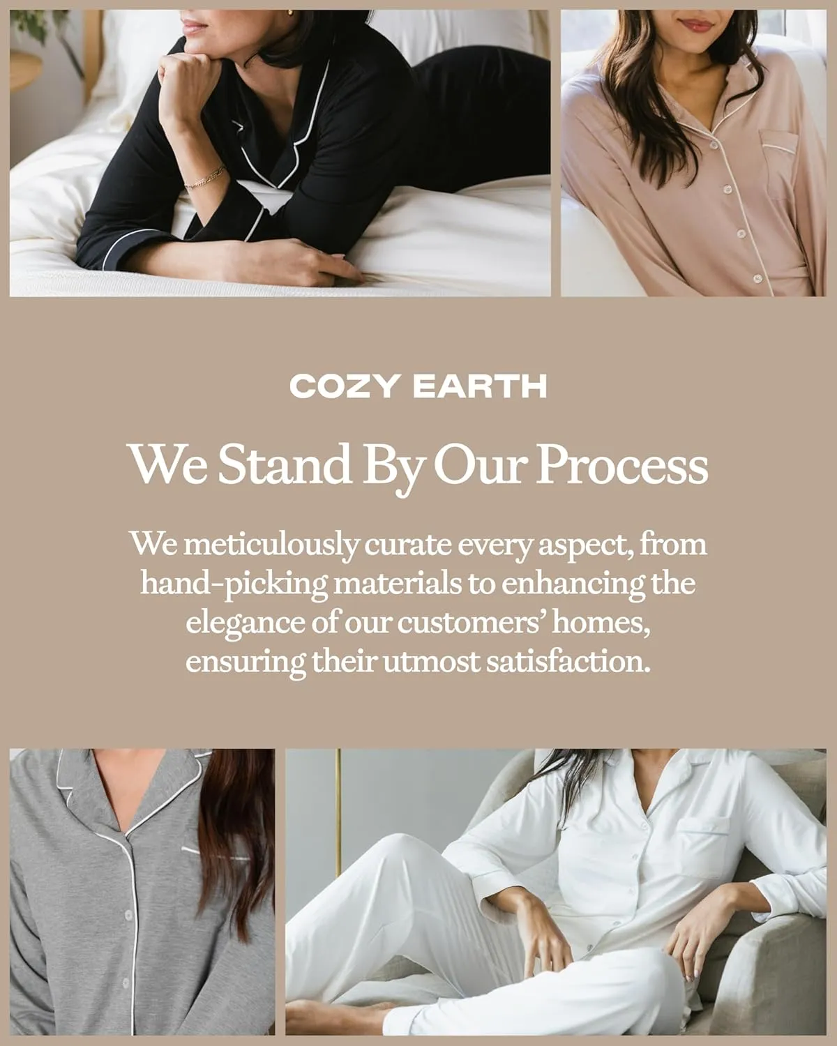 Cozy Earth 100% Viscose From Bamboo Long Sleeve Pajama Set For Women - Button-Up Sleepwear