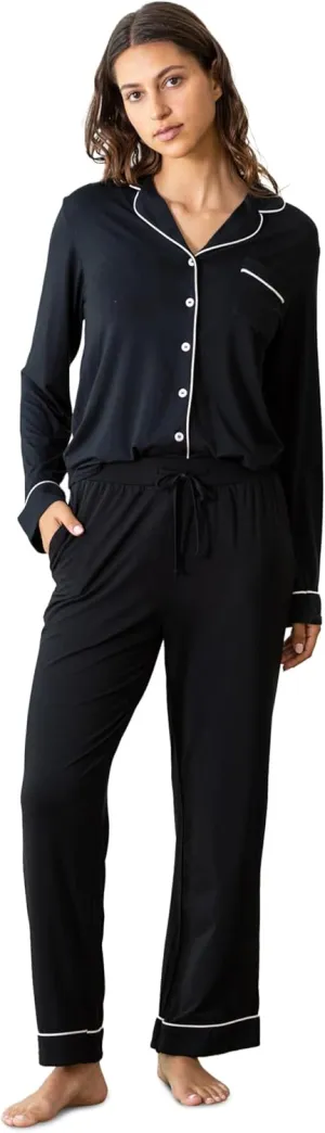 Cozy Earth 100% Viscose From Bamboo Long Sleeve Pajama Set For Women - Button-Up Sleepwear