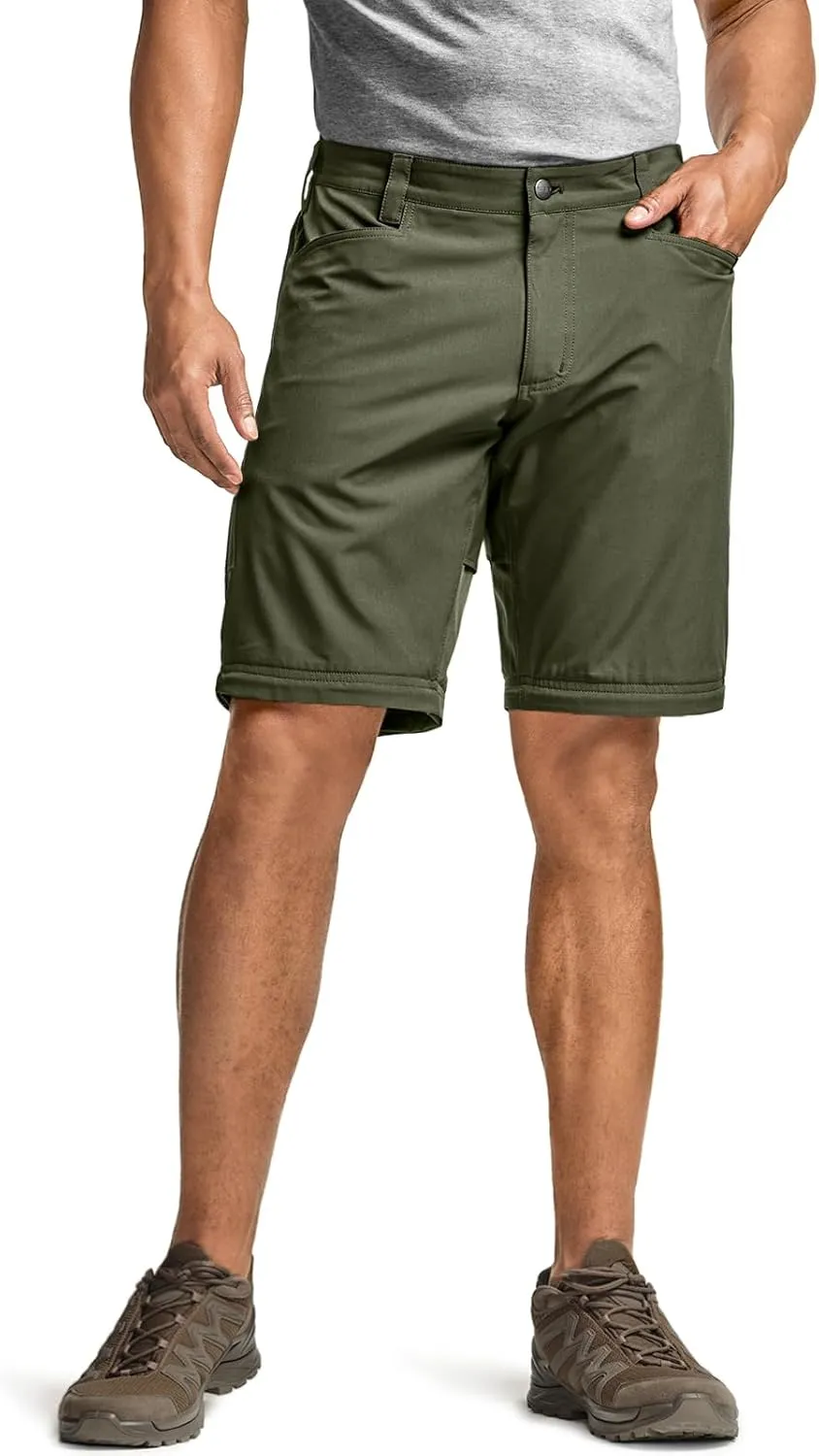 CQR Men's Convertible Cargo Tactical Pants, Water Resistant Outdoor Hiking Pants, Zip Off Lightweight Stretch Work Pants