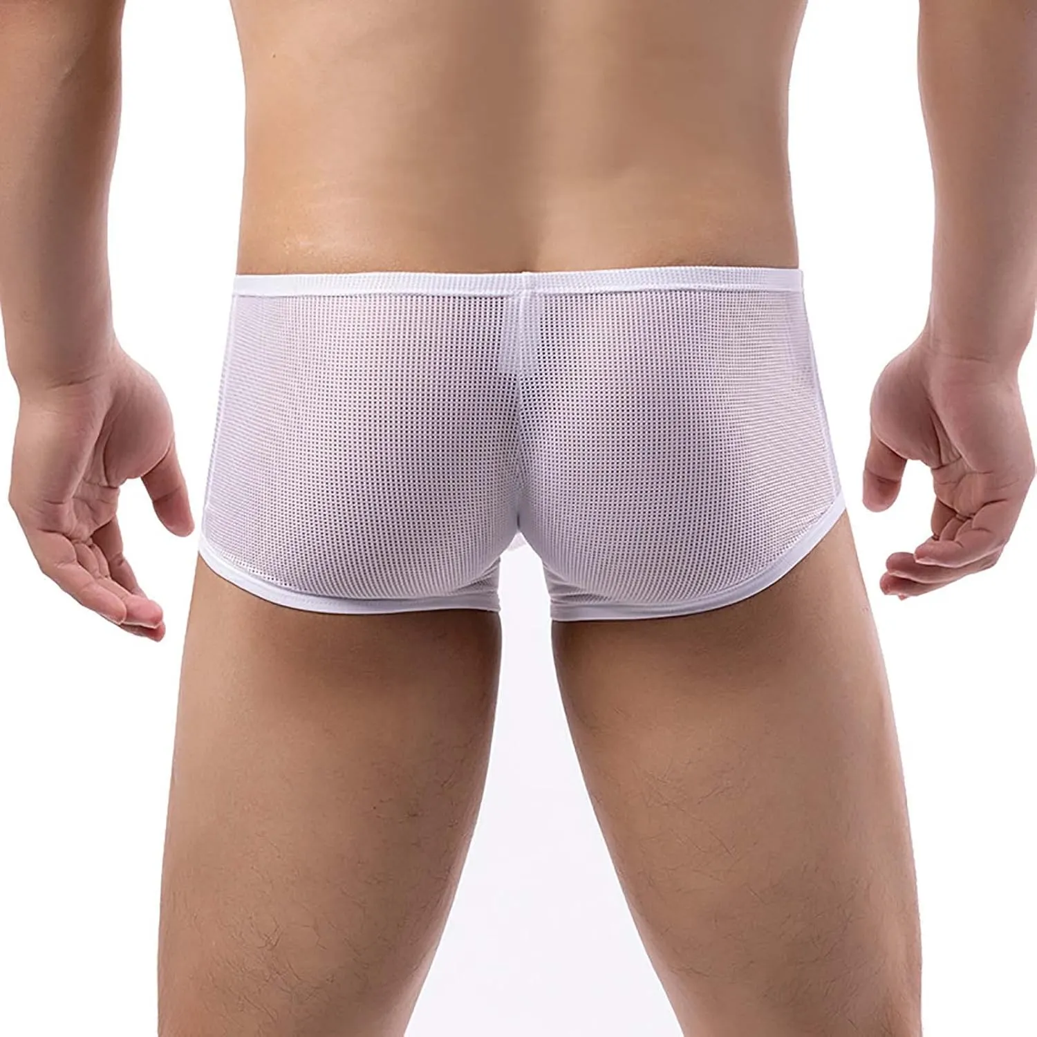 Ctreela Mesh Boxer Briefs for Men Elephant Nose Trunks Low-Waisted Breathable Underwear Funny Gifts for Husband Boyfriend
