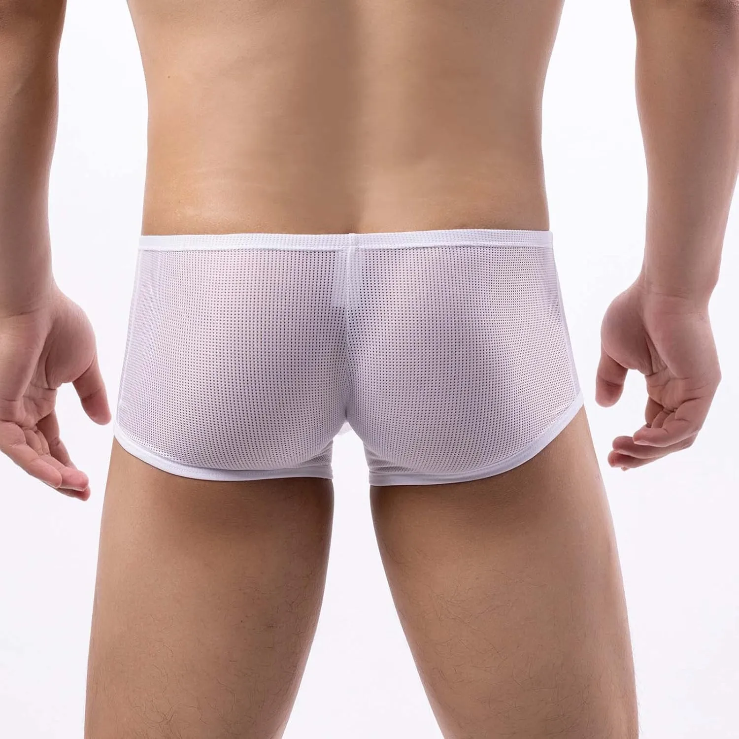 Ctreela Mesh Boxer Briefs for Men Elephant Nose Trunks Low-Waisted Breathable Underwear Funny Gifts for Husband Boyfriend