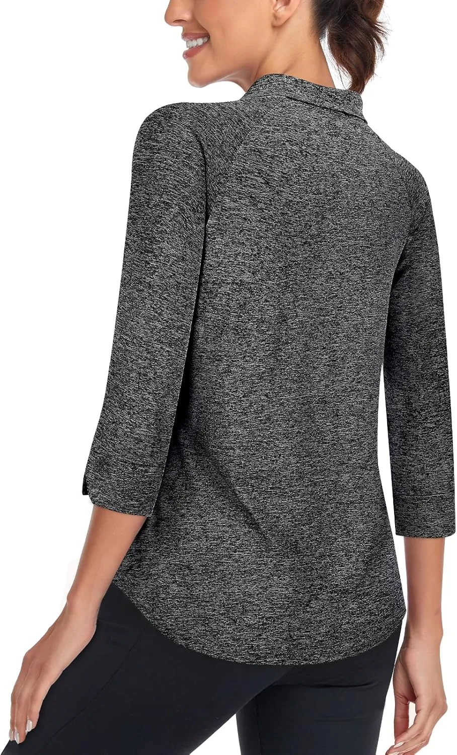 Cucuchy Style Womens Golf Shirt 3/4 Sleeve Quarter Zip Workout Tennis Tops Quick Dry UPF 50  Shirts